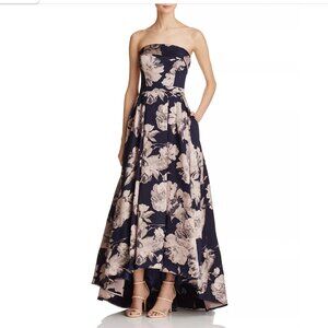 Avery G Floral Strapless Gown